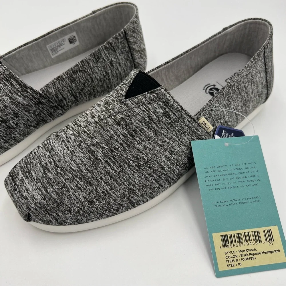NWT Men’s TOMS Alpargata Knit Slip On Sneakers